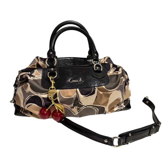 Coach Multicolor Sateen Ashley Scarf Print Satchel Purse - Picture 10 of 12